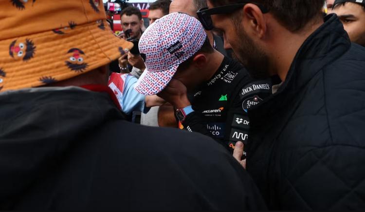 Imagen de Festejo accidentado: lesión facial para Lando Norris tras ganar en Silverstone