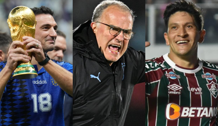 Imagen de Scaloni, Bielsa y Cano, en la disputa por un premio mayor