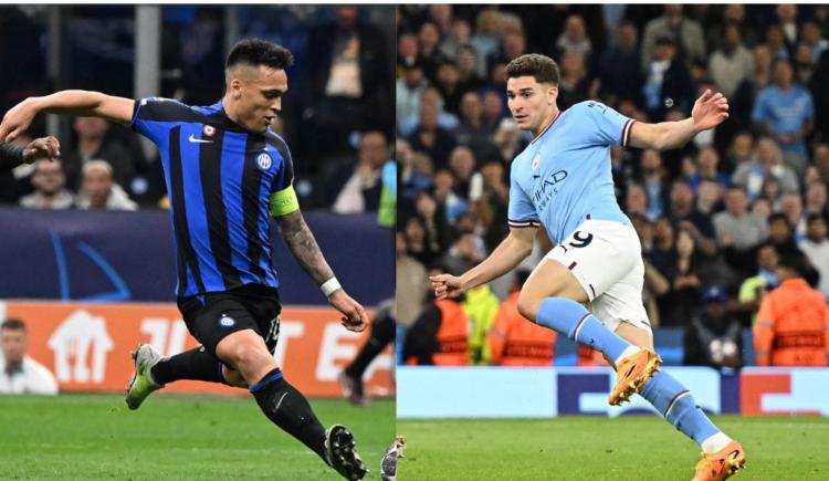 Imagen de La racha que se cortará con los argentinos en la Champions y el récord inédito de Lautaro Martínez y Julián Álvarez