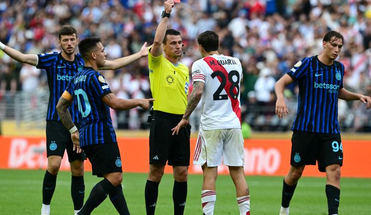 Imagen de La roja a Martínez Quarta que dejó a River con diez jugadores frente a Inter