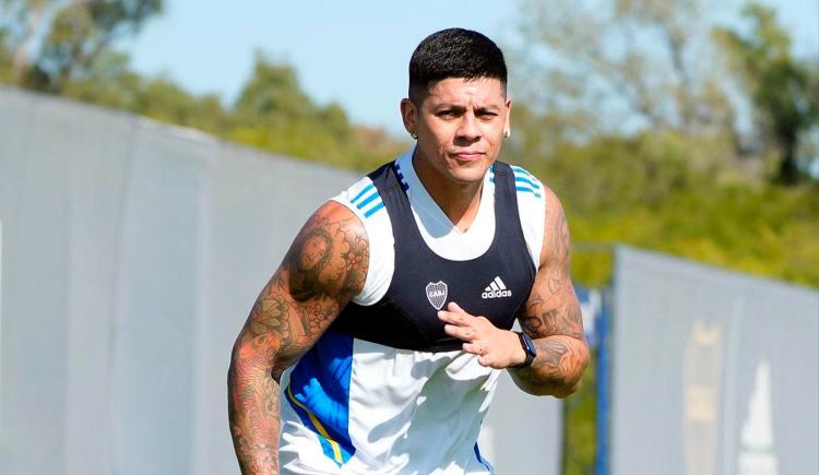 Imagen de Boca: Marcos Rojo se entrenó entre los titulares