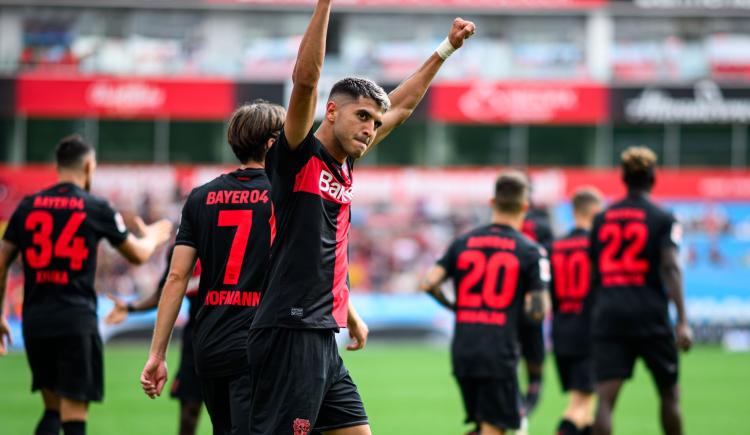 Imagen de Exequiel Palacios dijo presente en la goleada de Leverkusen