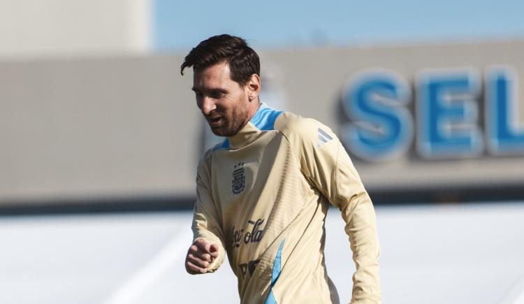Imagen de La primera práctica de Messi en su reencuentro con la Selección Argentina