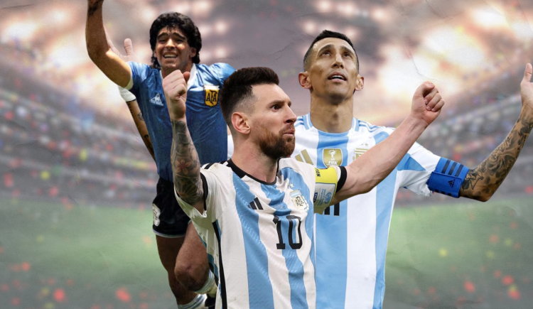 Imagen de El histórico podio que comparte Ángel Di María con Messi y Maradona