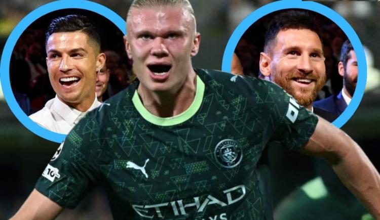 Imagen de La humildad de los grandes: Haaland, sobre su comparación con Messi y Ronaldo