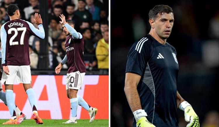 Imagen de Buendía para Aston Villa, malo para Dibu Martínez