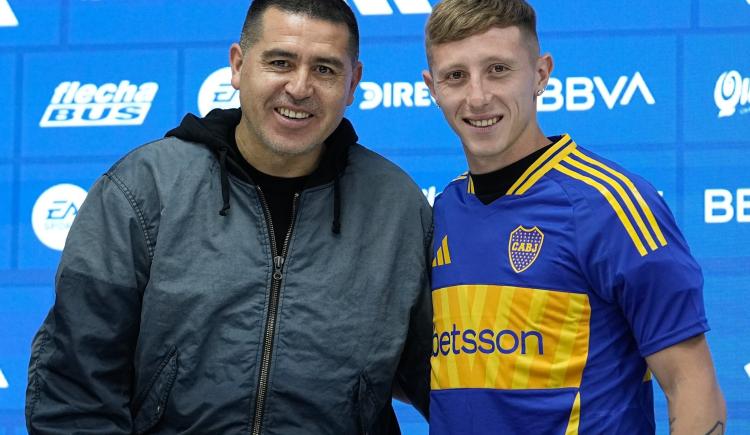 Imagen de "Voy a dar todo por la camiseta", Barinaga fue presentado en Boca y ya tiene fecha de debut