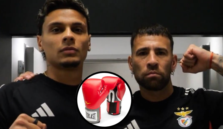 Imagen de Otamendi y Richard Ríos resolvieron sus problemas con guantes de box