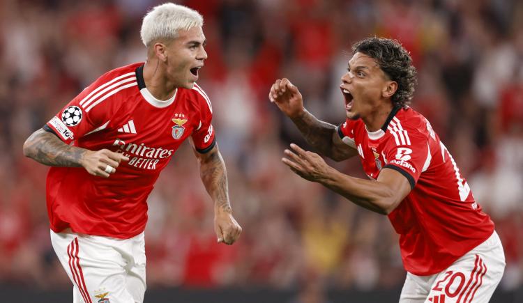 Imagen de El primer gol en la Champions de Enzo Barrenechea no le alcanzó a Benfica
