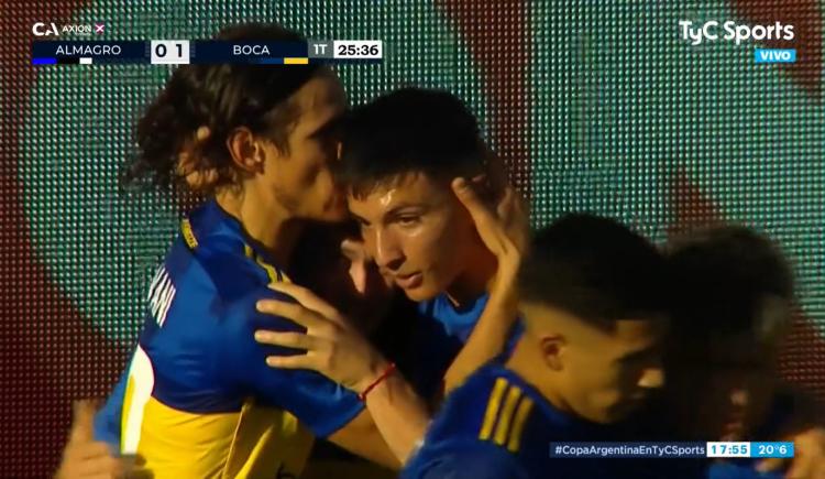 Imagen de El primer gol de Ezequiel Bullaude con la camiseta de Boca