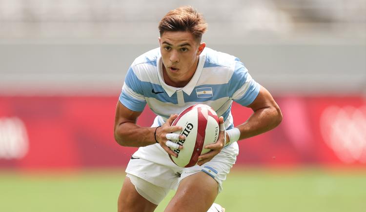 Imagen de Marcos Moneta, figura de Los Pumas 7s, calentó la previa del choque ante Francia