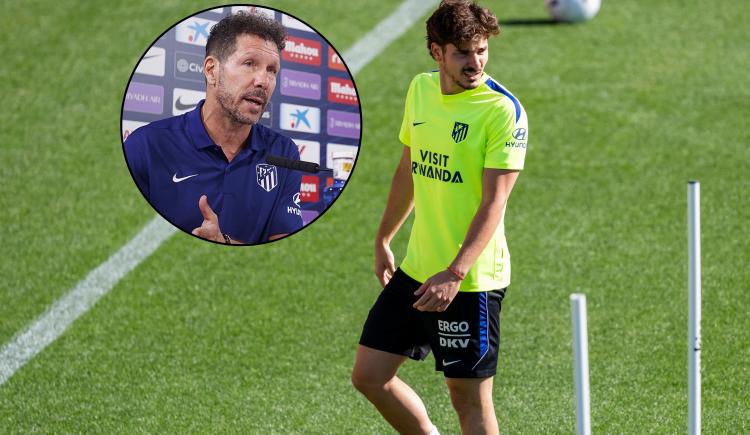Imagen de Simeone: "Es una oportunidad para Julián, queremos verlo feliz y que nos dé goles"