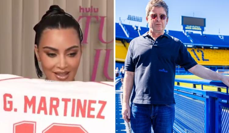 Imagen de El otro Superclásico: Kim Kardashian enloqueció con la camiseta de River y Noel Gallagher visitó La Bombonera