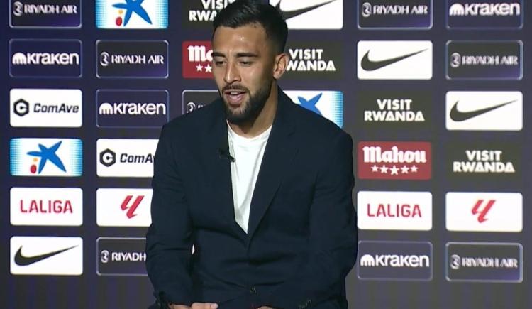 Imagen de Con un fuerte elogio a Simeone, Nico González fue presentado en Atlético de Madrid