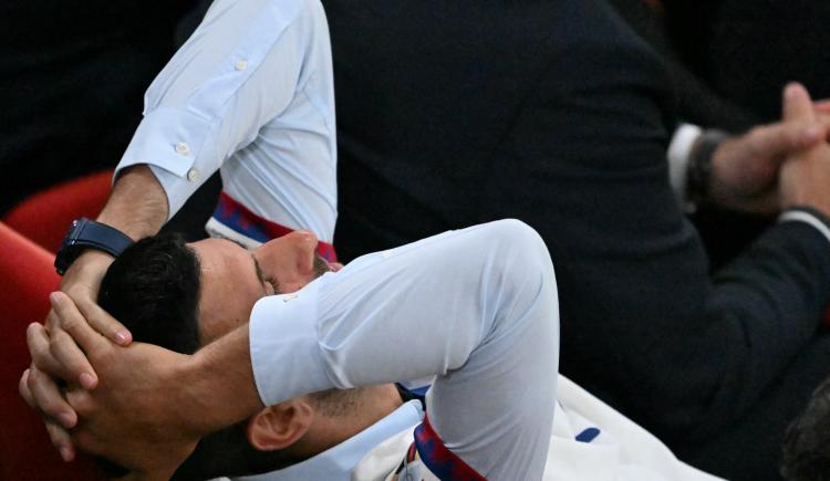 Imagen de Nole gustó: Djokovic presenció la eliminación de Serbia, que empató sin goles con Dinamarca