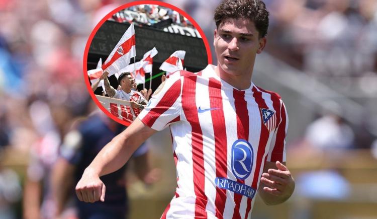 Imagen de Julián Álvarez, entre el cariño de los hinchas de River y el partido crucial de Atlético de Madrid
