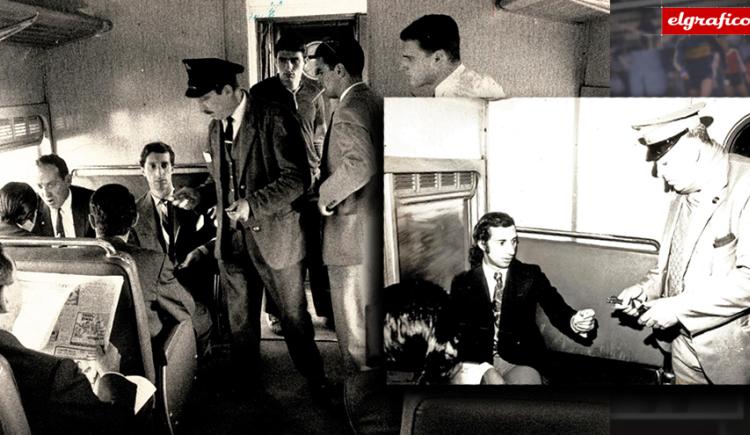 Imagen de 1973. El ¨ilustre¨ pasajero del tren de las ocho…