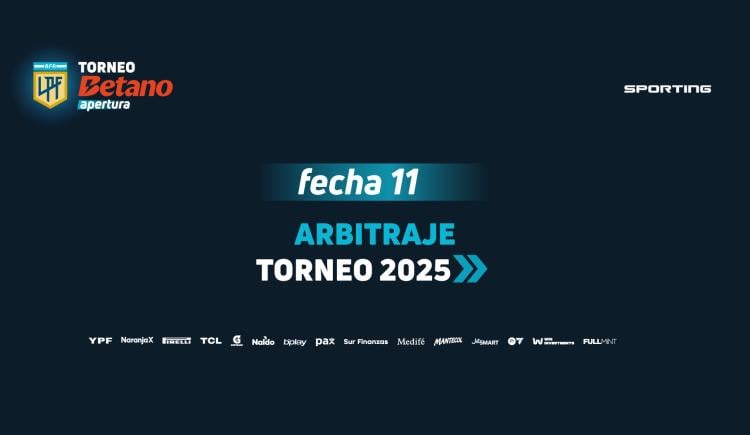 Imagen de Designación de árbitros para la fecha 11 del Torneo Apertura 2025