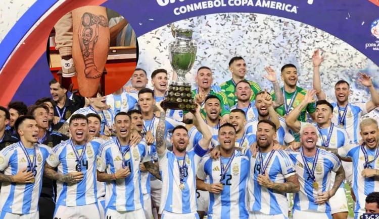 Imagen de Increíble: se tatuó a Marito y el tobillo de Messi con un diseño desopilante