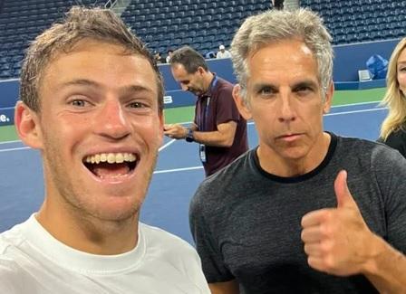 Imagen de Diego Schwartzman se entrenó con... ¡Ben Stiller!