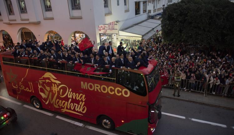 Imagen de Multitudinario recibimiento para Marruecos luego del Mundial histórico