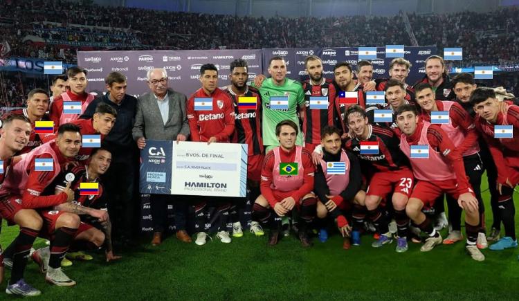 Imagen de Cuántas veces River tuvo jugadores de seis nacionalidades en un mismo partido