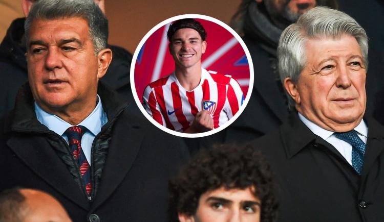 Imagen de La novela Julián Álvarez continúa: hablaron los presidentes de Barcelona y Atlético de Madrid