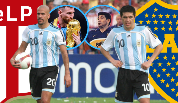 Imagen de Riquelme Vs. Verón y el grupo de privilegio que integran con Maradona y Messi