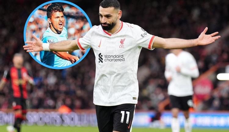 Imagen de La marca del Kun Agüero que persigue Mohamed Salah
