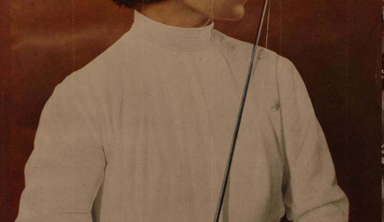 Imagen de 16 de noviembre de 1935, la esgrimista Germaine B. De Brunetti