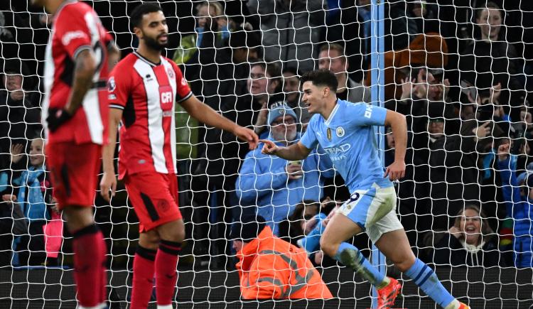Imagen de Julián Álvarez marcó en la victoria de Manchester City