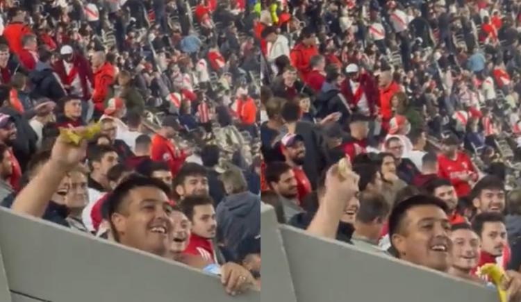 Imagen de Racismo en el Monumental: Un hincha de River tiró una banana a la tribuna de Fortaleza