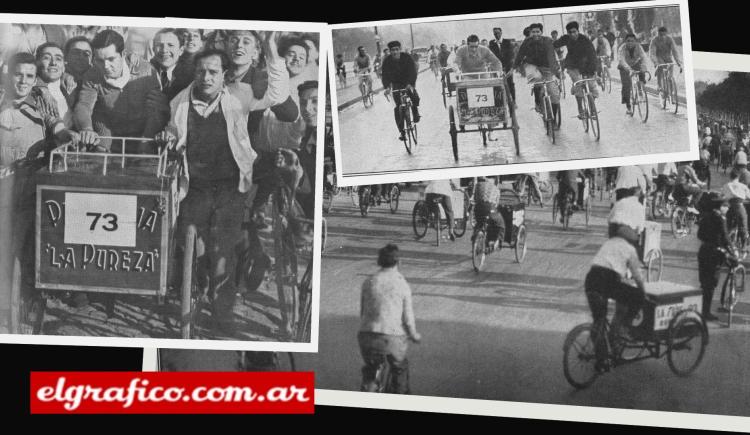 Imagen de 1935. Carrera de triciclos de reparto