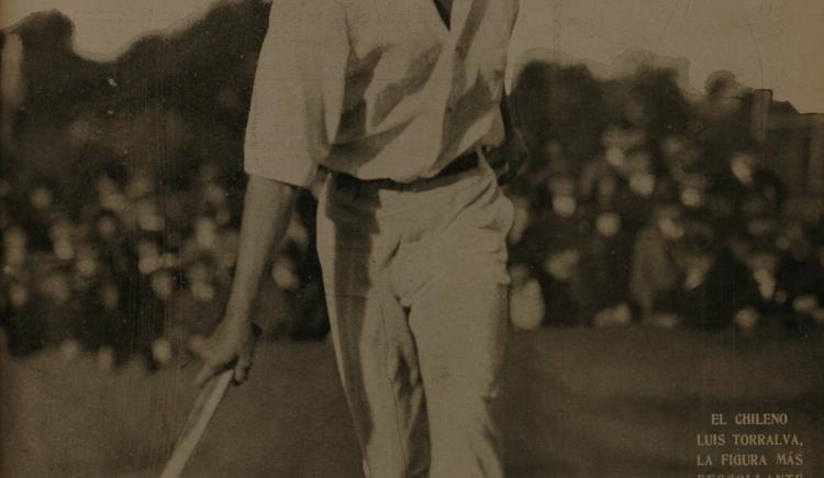 Imagen de 20 de Octubre de 1923, el tenista Luis Torralva en el Lawn Tennis