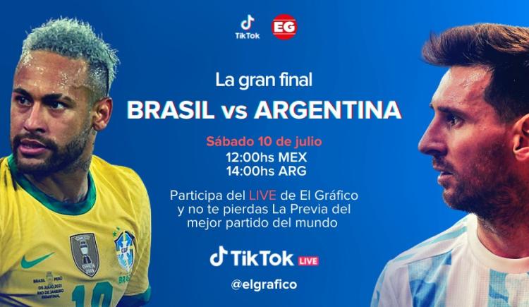 Imagen de BRASIL VS. ARGENTINA, VIVÍ LA PREVIA EN EL TIK TOK DE "EL GRÁFICO"