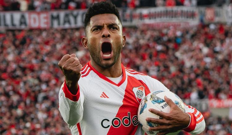 Imagen de Entró y anotó: Miguel Borja le dio el empate a River en el Monumental