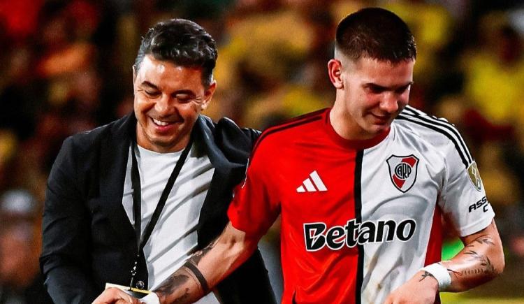 Imagen de Gallardo, sin censura sobre Mastantuono: "Mierda, antes no pasaba"