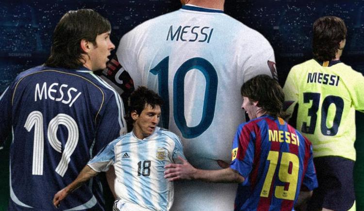 Imagen de Los dorsales de Messi en su carrera