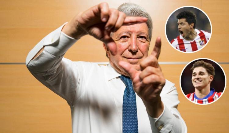 Imagen de Del Kun Agüero a Julián Álvarez: lo que dijo el presidente de Atlético de Madrid fue impactante