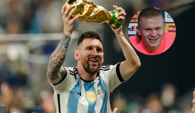 Imagen de Erling Haaland se rindió ante Lionel Messi: "Es el mejor de la historia"