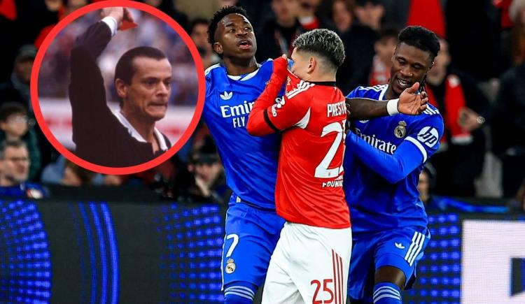 Imagen de Javier Castrilli les sacó tarjeta roja a Vinicius Jr. y la UEFA tras la sanción impuesta a Prestianni