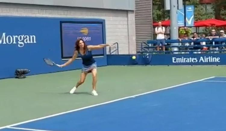Imagen de US Open: Gabriela Sabatini peloteó con Francisco Cerúndolo