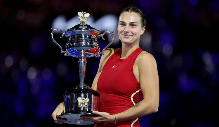 Imagen de Aryna Sabalenka, la bicampeona del Abierto de Australia