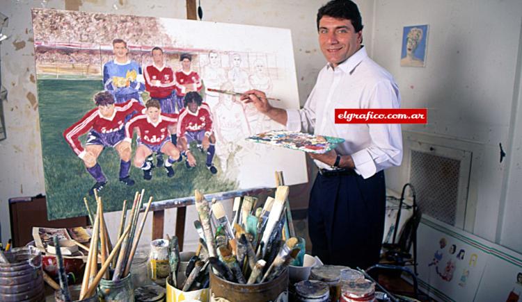 Imagen de 1994. Miguel Ángel pinta su cuadro